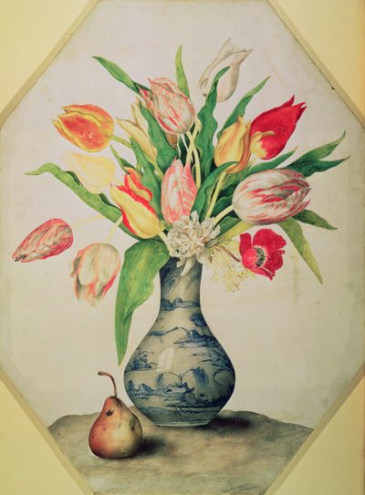 Blaue chinesische Vase mit Tulpen von Giovanna Garzoni